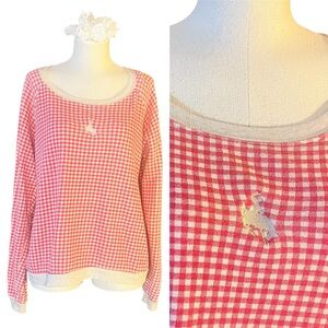 Alternative Earth | Rodeo Girl Red and Cream Gingham Sweatshirt